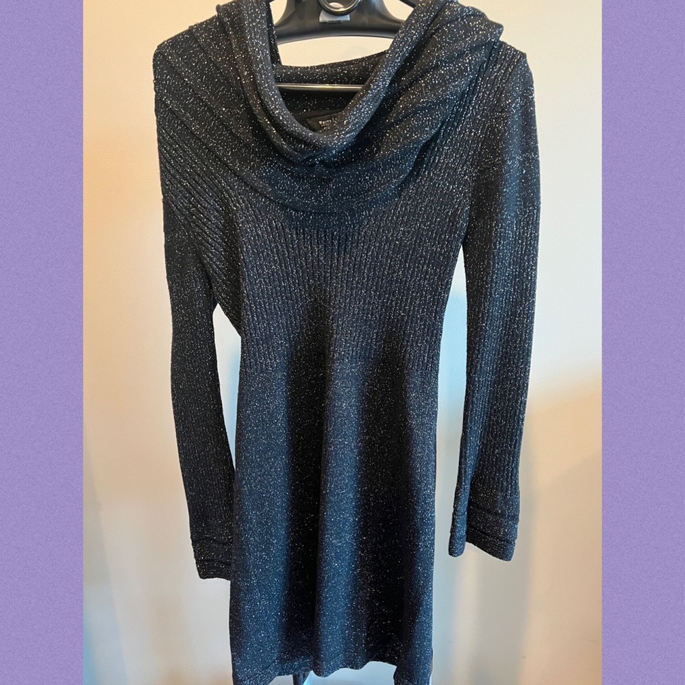 Black Sparkle Sweater Dress